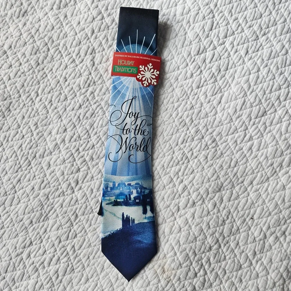 NEW WITH TAGS HOLIDAYS‎ Winter Wonderland  Joy to the World BlueNeck Tie